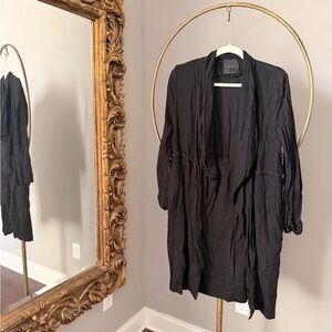 Elodie Black Lightweight Long Blazer Jacket